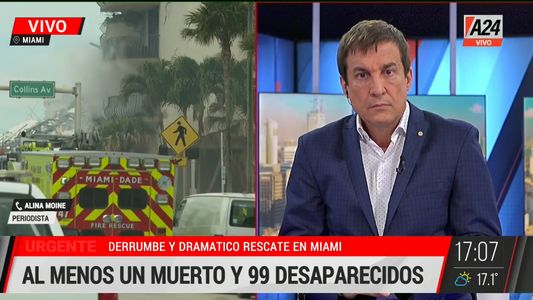 Alina Moine esté en Miami cerca del edificio que se derrumbó