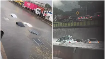 Tras el sorpresivo temporal en el AMBA: los videos de los daños y rescates bajo el agua en la Panamericana