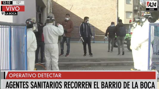 Plan Detectar: agentes sanitarios buscan casos de coronavirus, casa por casa, en el barrio de La Boca