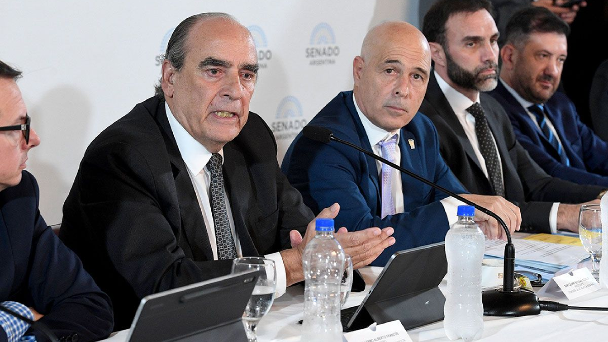 Francos defendió la ley Bases y el paquete fiscal en el Senado. (Foto: Prensa Senado de la Nación)