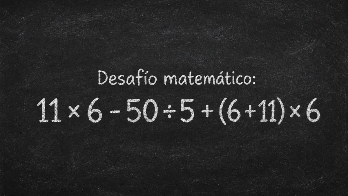 Imagen de pizarra para Desafío Matemático: ¿resolvés bien esta cuenta con paréntesis sin apurarte?