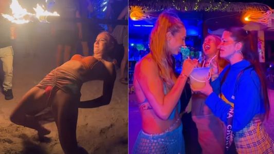 El video del alocado festejo de cumpleaños de Flor Vigna en Tailandia: amigas, tragos, fuego y mar