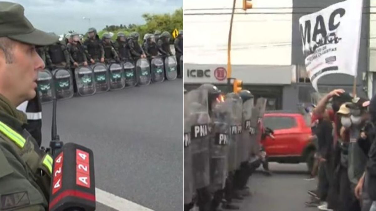 Trabajadores de Fate cortaron la Panamericana y manifestantes intentaron lo mismo en el Puente Pueyrredón. (Foto: captura A24)