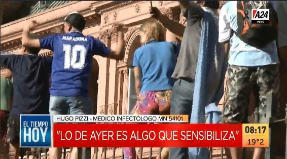 Alarma sanitaria por los contagios durante la despedida de Diego
