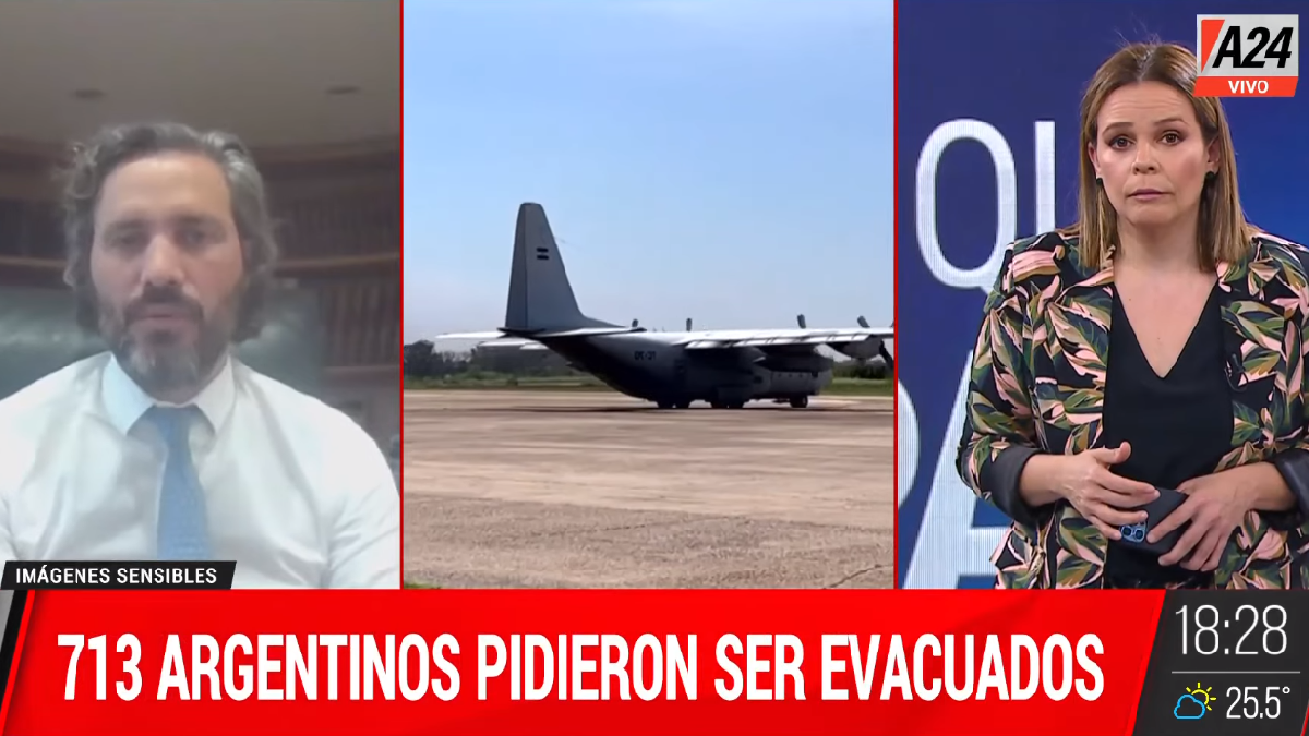 Santiago Cafiero en A24: 1.246 argentinos pidieron ser repatriados. (Foto: captura)