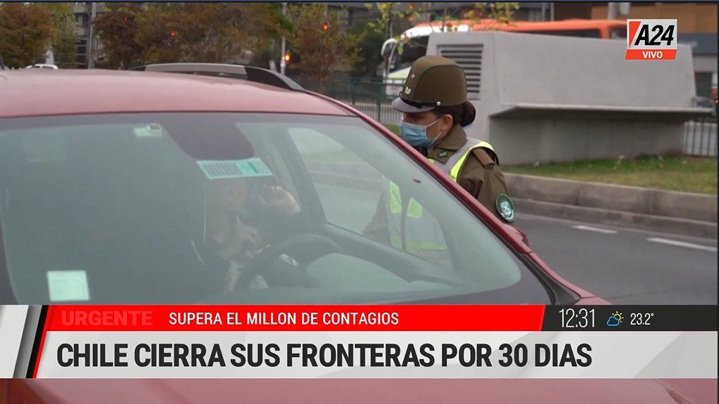 Chile cierra sus fronteras durante todo el mes de abril (Foto: captura de TV).