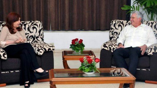 Tras el encuentro con Raúl Castro, ahora Cristina fue recibida por el presidente de Cuba, Miguel Díaz Canel