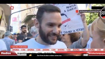 Trabajador de C5N se quiebra en llanto en movilización del canal