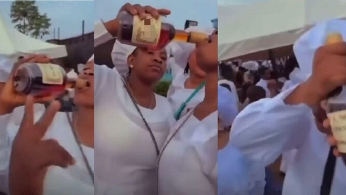 Un video muestra a miembros de una iglesia tomando alcohol después de misa