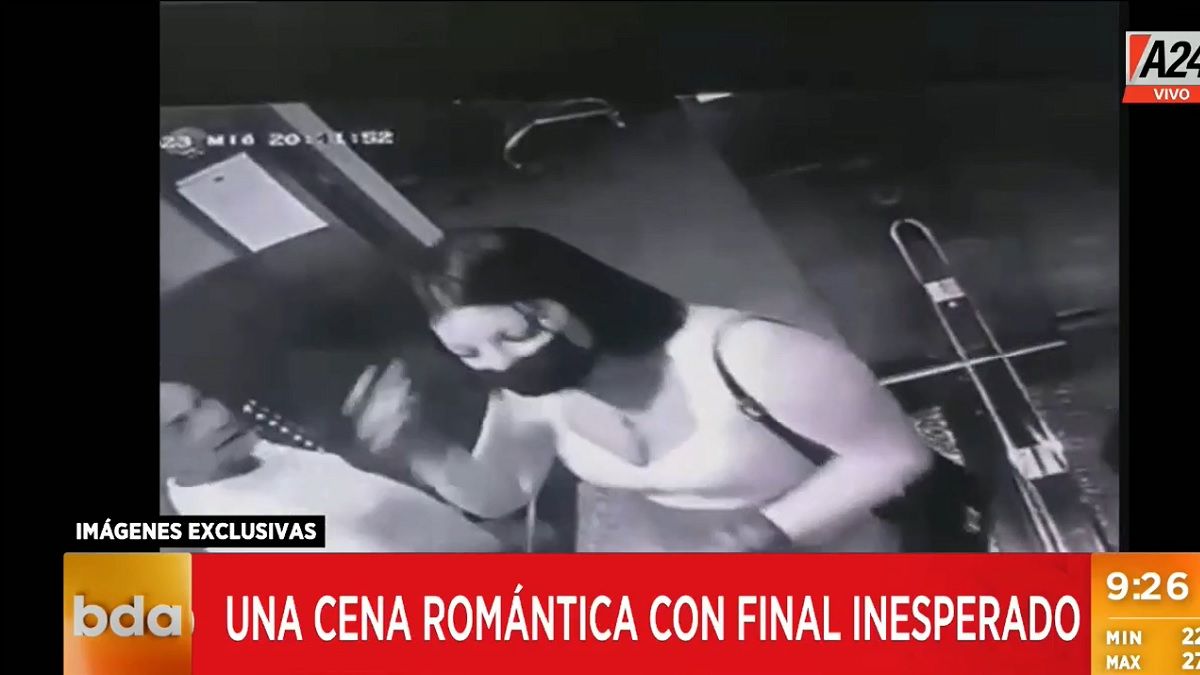 Así se encontraban la viuda negra y su víctima en Palermo. Foto: captura de Tv.&nbsp;