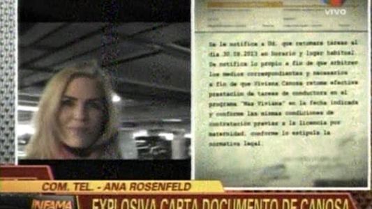 Viviana Canosa le envió una carta documento a Canal 9