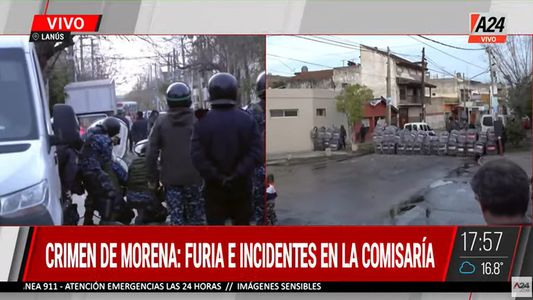 Crimen de Morena: máxima tensión, lluvia de escombros y corridas en la comisaría de Lanús