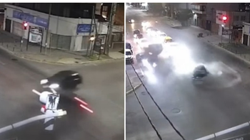 Video: el tremendo choque que provocó un policía contra 6 autos tras cruzar en rojo