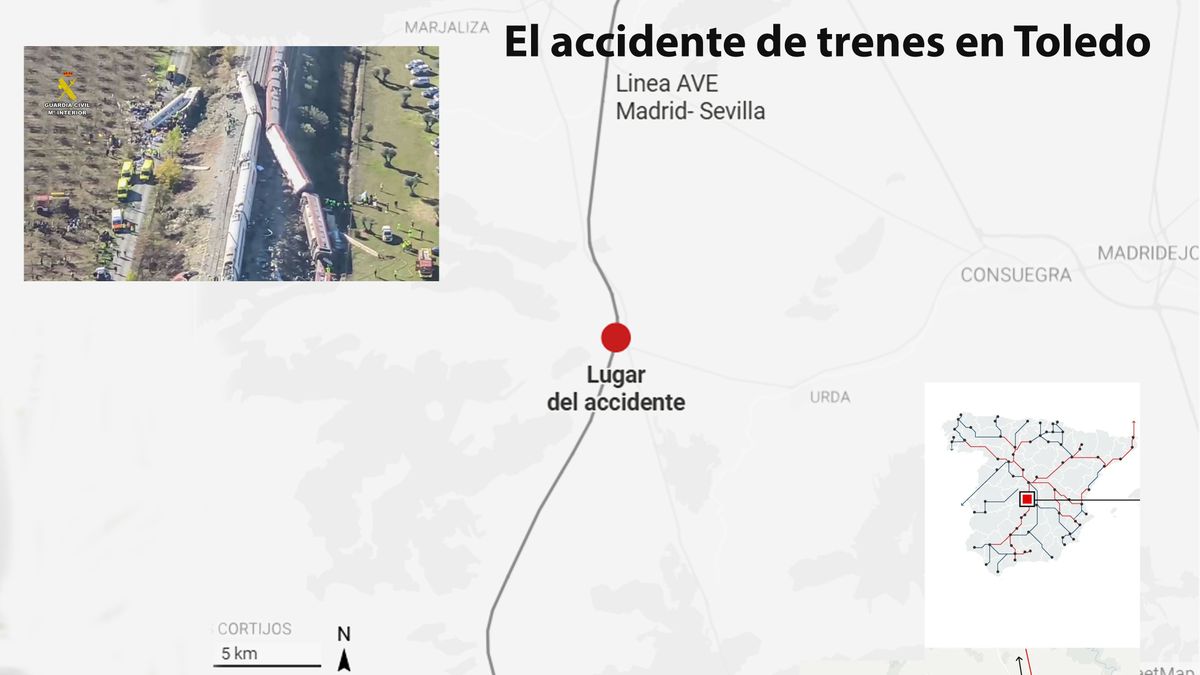 El accidente que caus&oacute; al mones 64 muertos en Espa&ntilde;a ocurri&oacute; en en las cercan&iacute;as de Toledo. (Foto: Gentileza ABC)