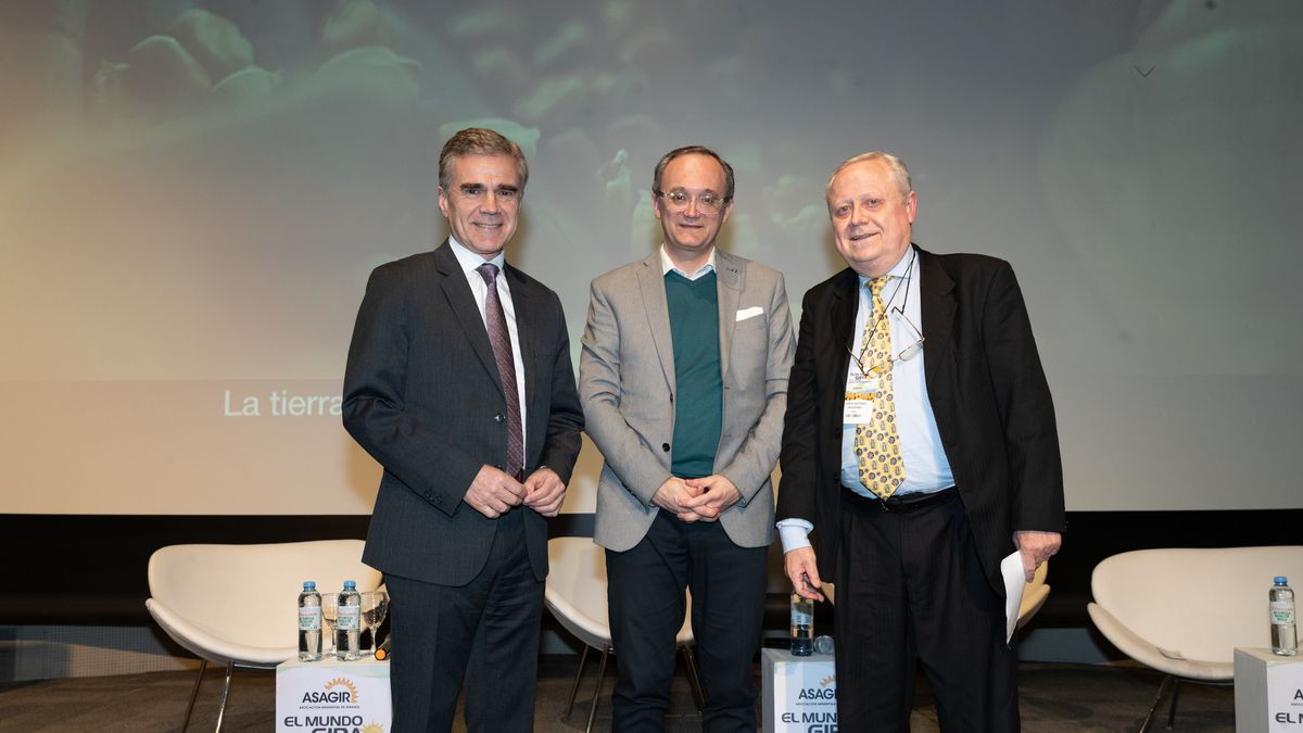 El analista Marcelo Elizondo, Idígoras y el economista Jorge Ingaramo estuvieron presentes en el evento de los productores y la industria del girasol. 
