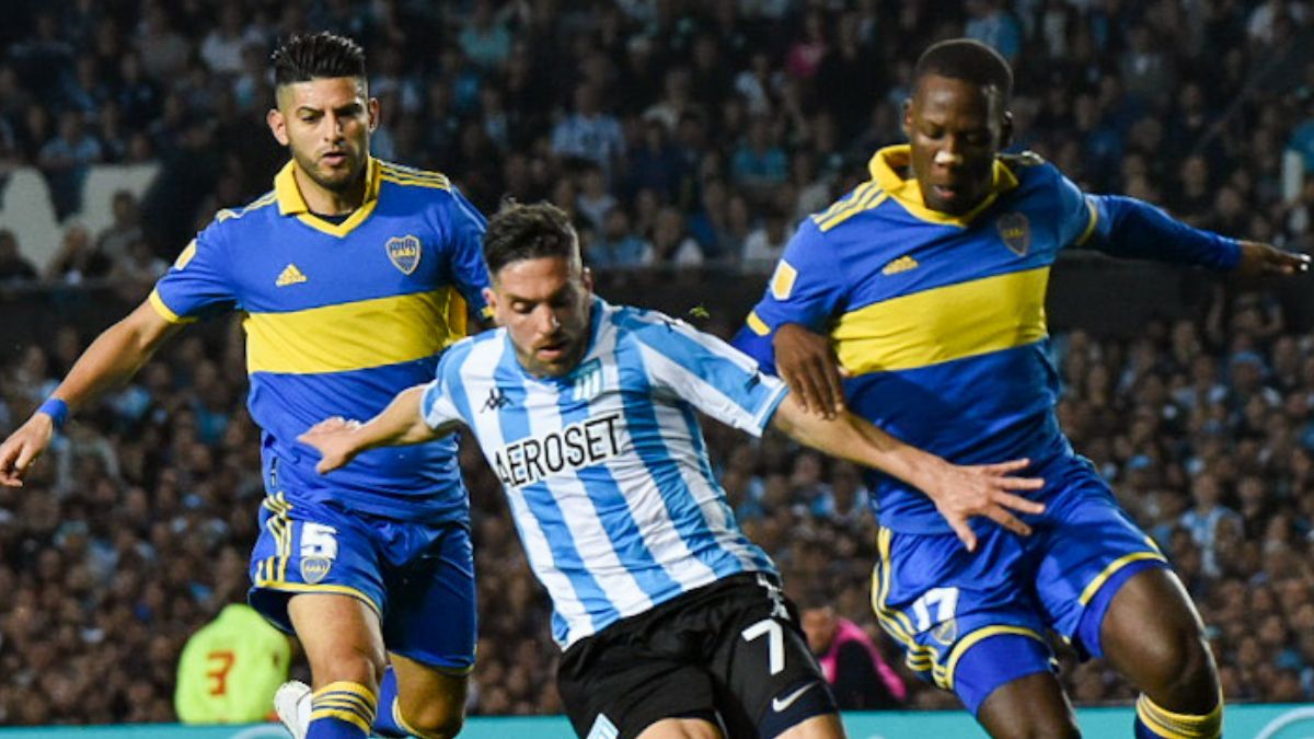 Racing fue mucho mejor que Boca en el primer tiempo.