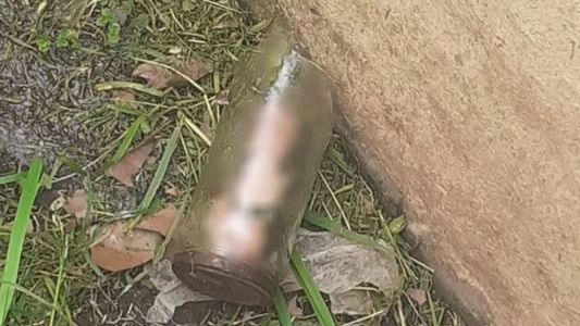 Un hombre encontró un pene en un frasco mientras cortaba el pasto de una casa