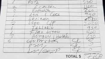 Cuento del tío: comieron en una parrilla y les dieron un insólito ticket