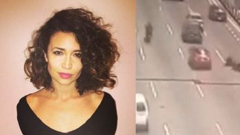 Video: Julia Mengolini chocó contra un motociclista en la autopista 25 de Mayo