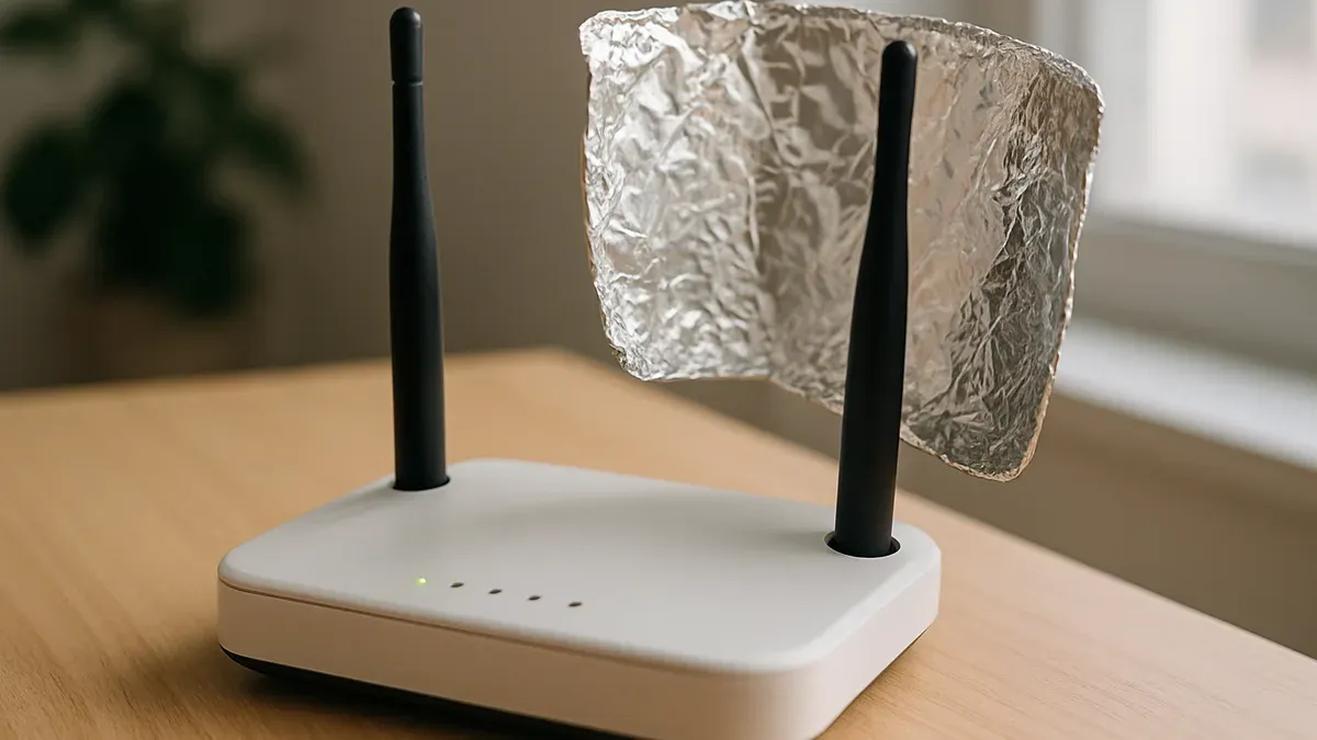 Imagen ilustrativa para la nota: El truco del papel aluminio en el router WiFi: cuándo puede mejorar la señal y qué riesgos tiene