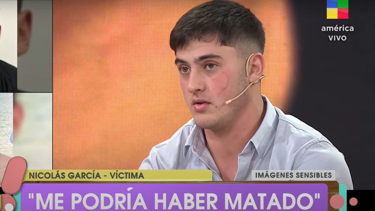Nicolás García sufrió un ataque por la espalda en un boliche de Hurlingham. (Foto: Captura América TV)&nbsp;