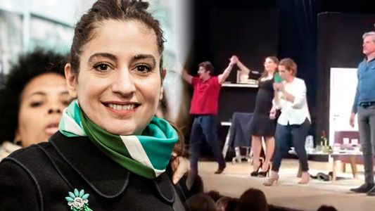 El emotivo momento que vivió Muriel Santa Ana en el teatro en apoyo al aborto legal