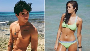 Oriana Sabatini y Julián Serrano, pareja hot en la playa