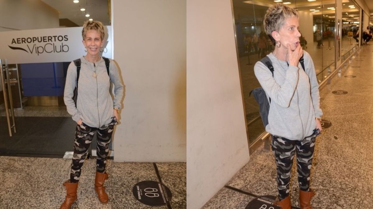 María Valenzuela viajó a Ushuaia esta mañana para iniciar el tratamiento odontológico que le devuelva la salud. Fotos: Grosby Group.