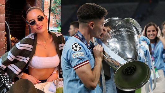 El tremendo festejo de María Guardiola tras el triunfo del City, muy cerca de Julián Álvarez