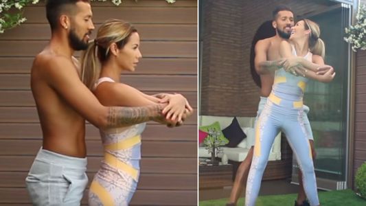 Tamara Gorro y el futbolista Ezequiel Garay: sensual clase de gym
