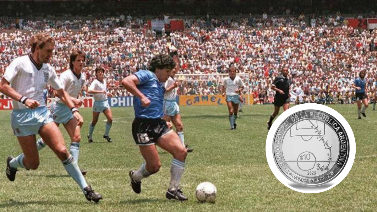 Polémica: el Banco Central lanzó una moneda del gol del siglo, pero sin nombrar a Diego Maradona