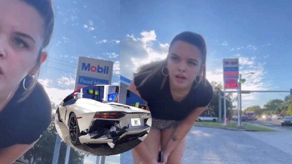 Una chica chocó contra un Lamborghini de más de USD 400.000 e intentó librarse (Foto: captura)