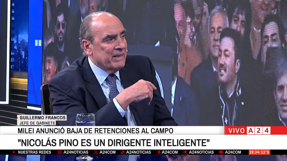 Francos participó en el programa de Eduardo Feinmann por A24. (Foto: captura).