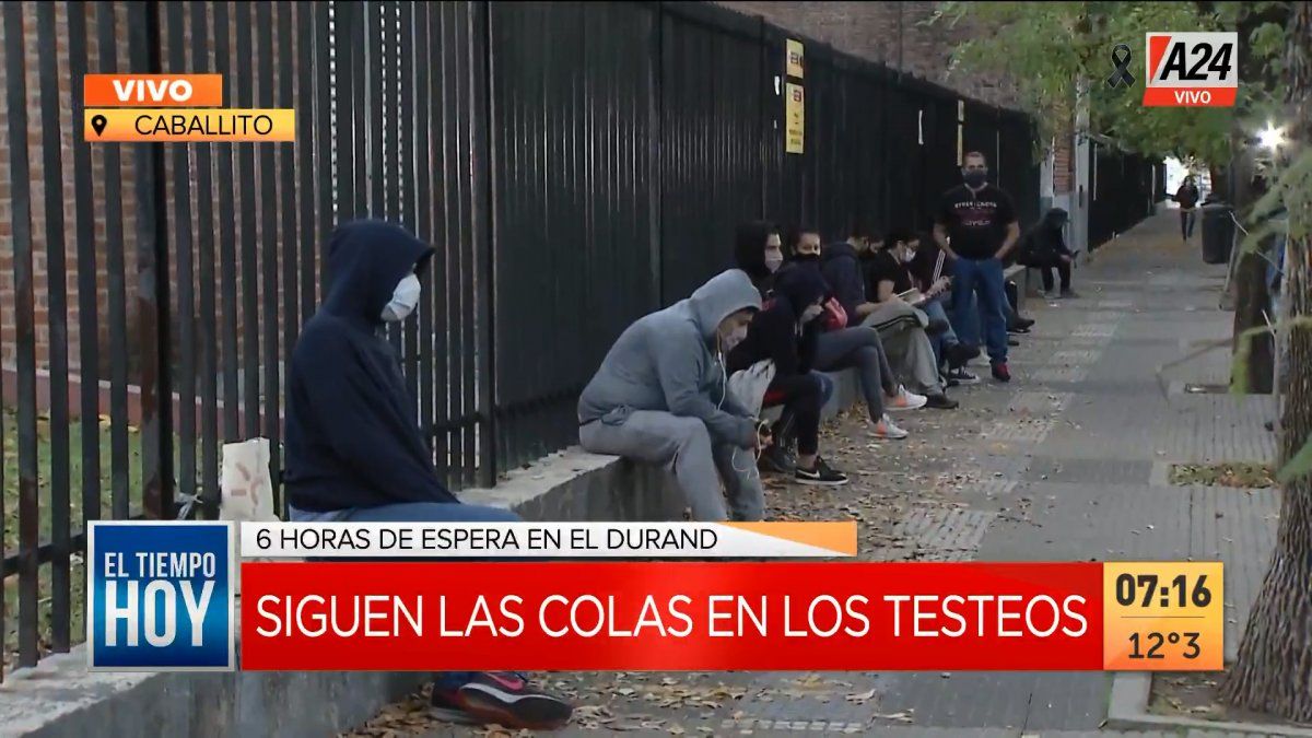 Se congregó una gran cantidad de personas para realizarse testeos en el Hospital Durand (Foto: captura de TV).
