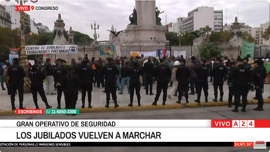 Incidentes y un fuerte operativo de seguridad en el Congreso tras la denuncia de Bullrich por la presencia de grupos violentos