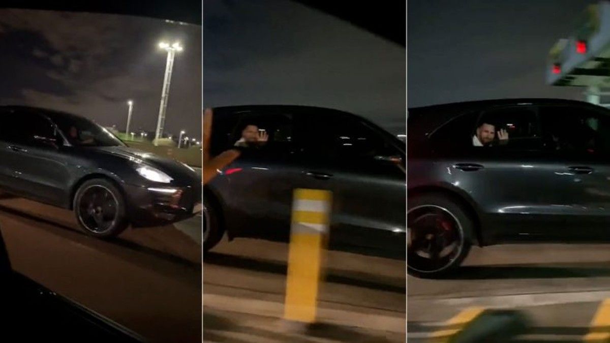 Lionel Messi iba en la autopista y sorprendió a una fanática. (Foto: Captura video) 
