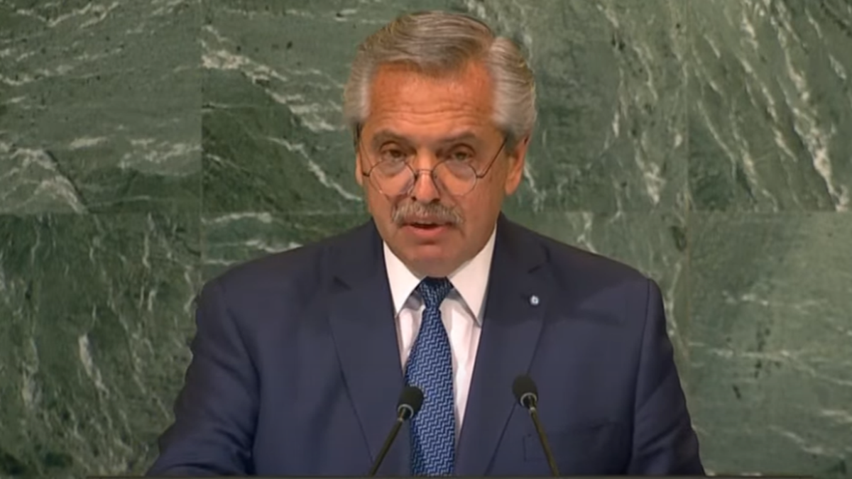 Alberto Fernández participó 77° la Asamblea General de la Organización de las Naciones Unidas (ONU) que se celebra en Nueva York. (Captura)