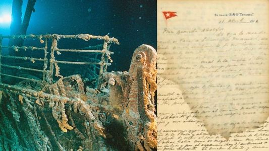 En medio de la desesperada búsqueda del submarino, rematan la carta de un tripulante del Titanic