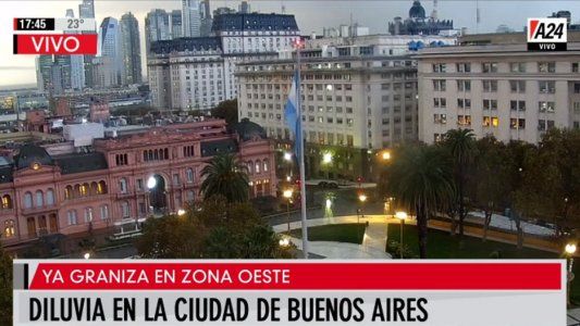 Caída de granizo en zona oeste y fuertes lluvias en la Ciudad a la espera de un cambio abrupto de temperaturas