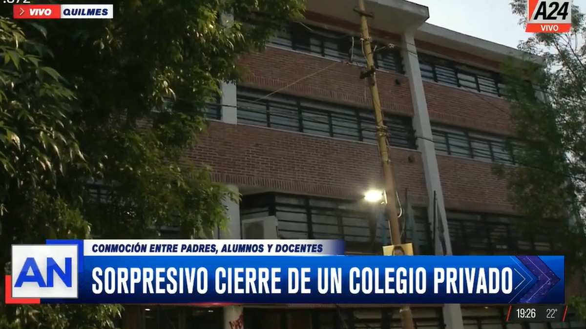 Sorpresivo cierre de un colegio. (Foto: captura A24)