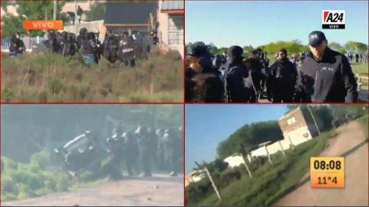 Así comenzó el desalojo de la toma en el predio de Guernica