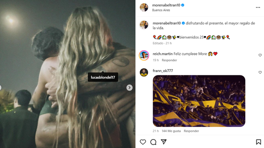 Morena Beltrán festejó su cumpleaños y se mostró por primera vez junto a Lucas Blondel