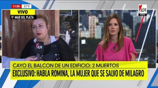 El relato de Romina, la mujer que se salvó de milagro de la caída del balcón en Mar del Plata