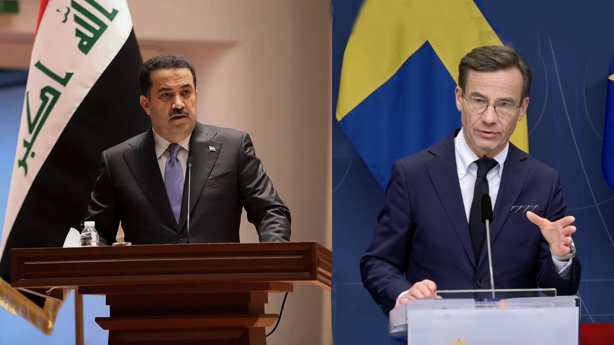 Mohammed Al Sudani y Ulf Kristersson, primeros ministros de Irak y Suecia, en plena crisis diplom&aacute;tica (Foto: A24.com).