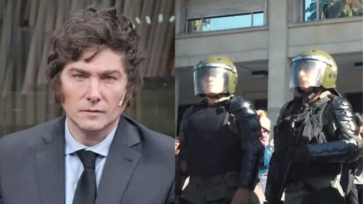 Javier Milei respaldó a las fuerzas deseguridad. (Foto: Ámbito)