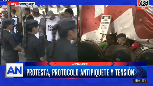 Ley Ómnibus: incidentes frente al Congreso en la aplicación del protocolo antipiquete