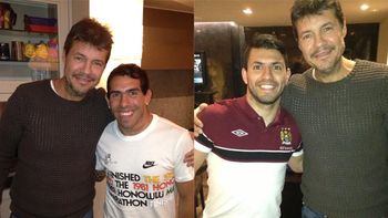 Tinelli cenó en Manchester con Tevez y el Kun