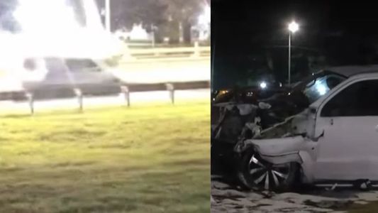 Video: el impactante choque a toda velocidad de una camioneta contra un cartel en la General Paz