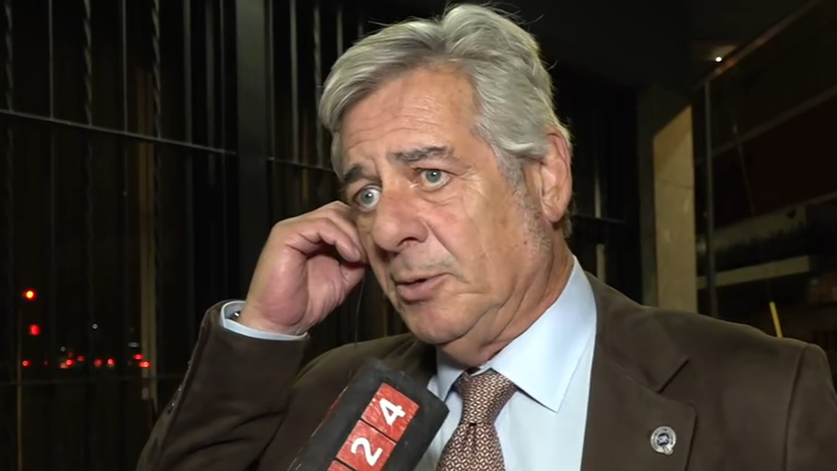 El presidente de la Sociedad Rural tras el anuncio de la baja de retenciones al campo. (Foto: captura A24)