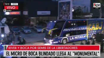 Copa Libertadores: así llegó el micro blindado de Boca al Monumental